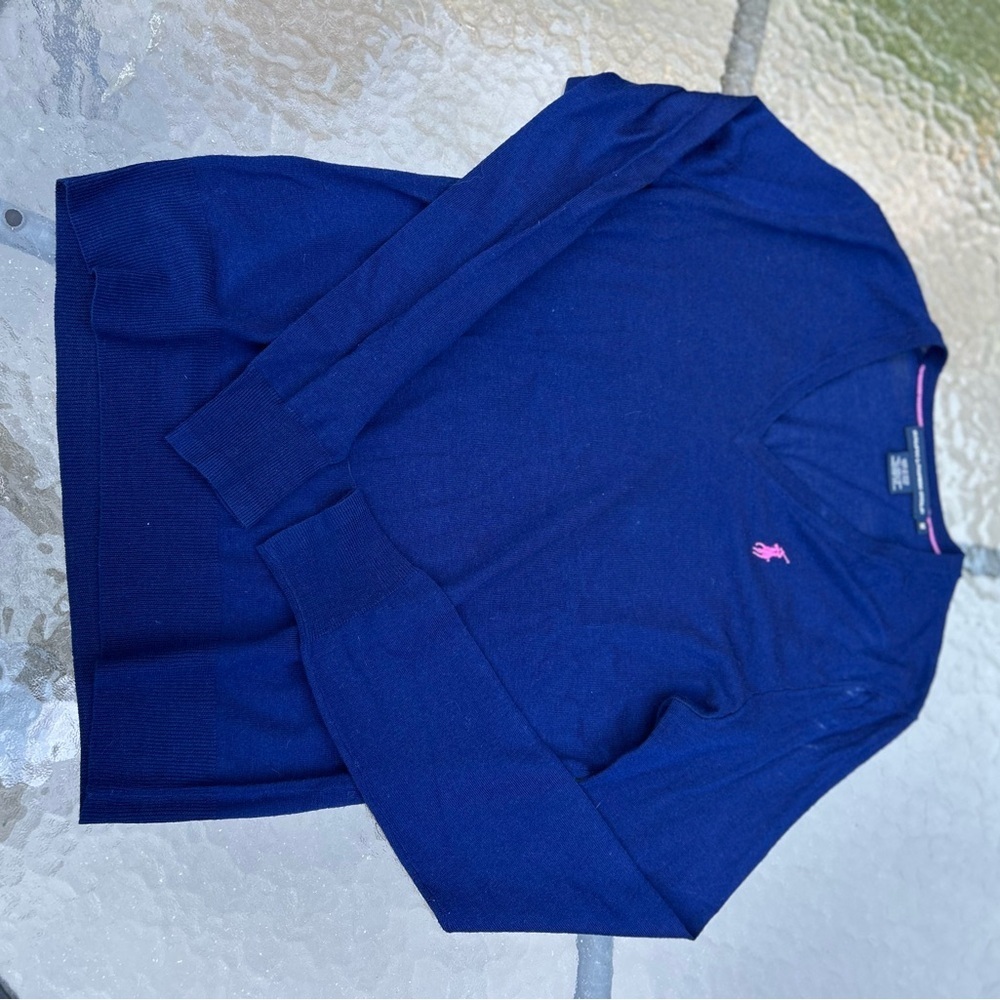 VTG Ralph Lauren Golf M Italian wool lightweight sweater preppy quiet luxury - Picture 6 of 9